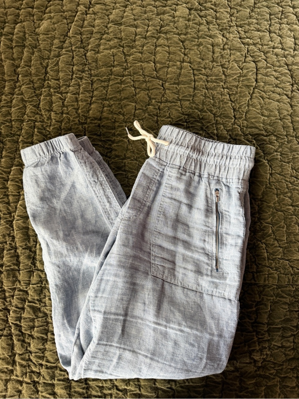 Athleta Linen Drawstring Jogger Pants
